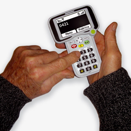 Prototipo del T-look in mano a un utente.